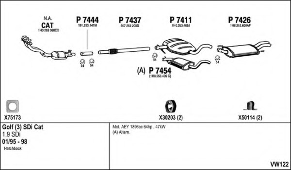 FENNO VW122 Exhaust System